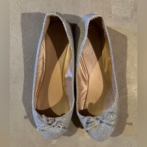 Sparkly silver flats